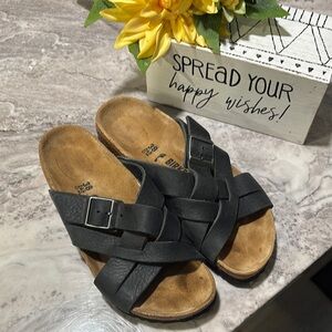 Birkenstock Black Cross-Strap Sandals
